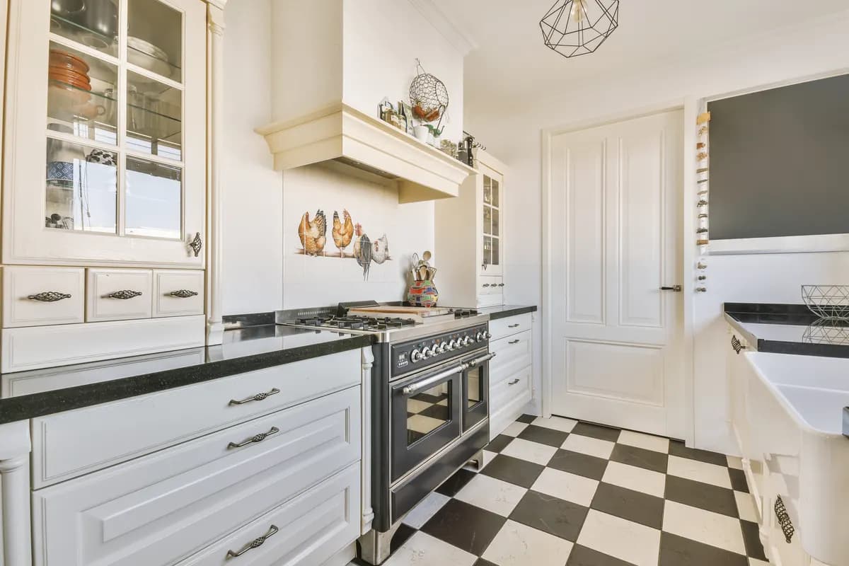 Checkerboard Vinyl Floor Tiles Kitchen Liverpool